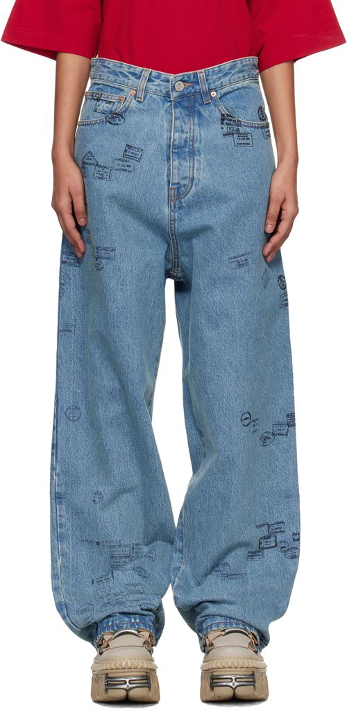Blue Passport Stamps Jeans