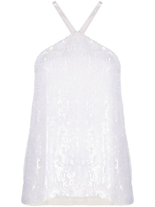 Sequin halterneck top - White