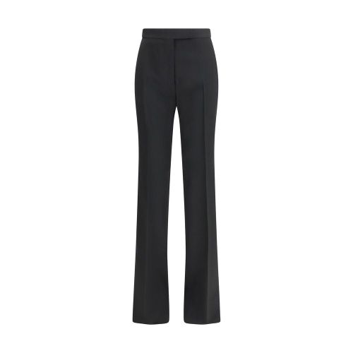 Wool Straight-Leg Trousers — Black