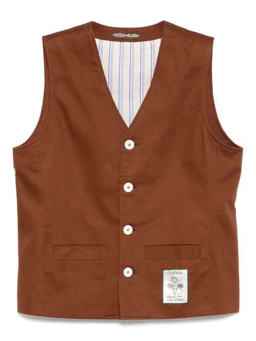 CHATEAU ORLANDO cotton waistcoat - Brown