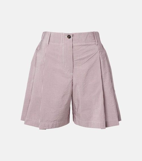 Striped cotton-blend Bermuda shorts