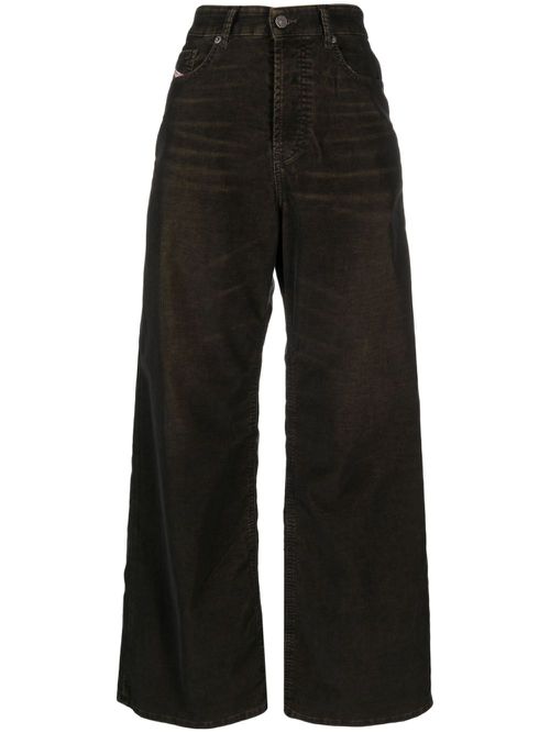 Low-rise wide-leg jeans - Brown