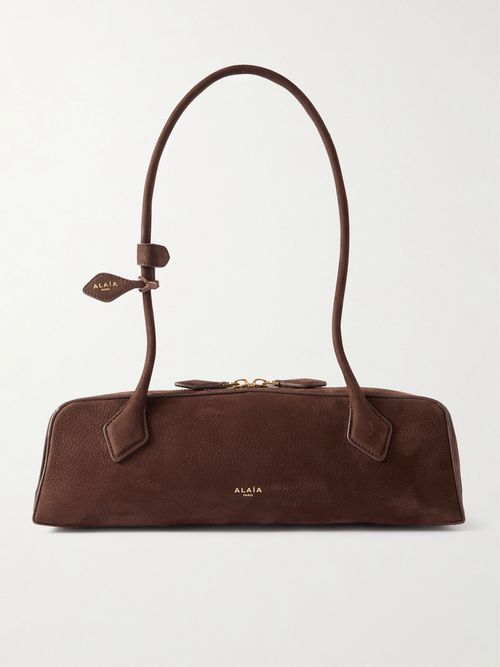 Le Teckel Medium Nubuck Shoulder Bag - Brown