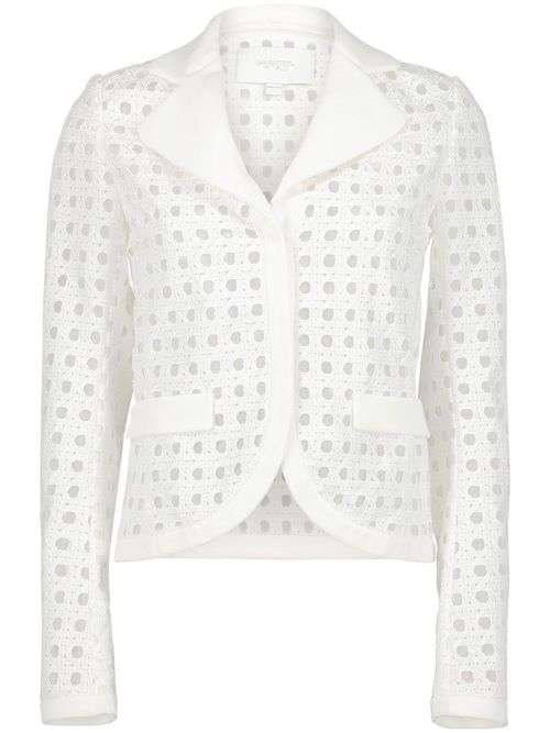 Open-knit single-breasted blazer - White