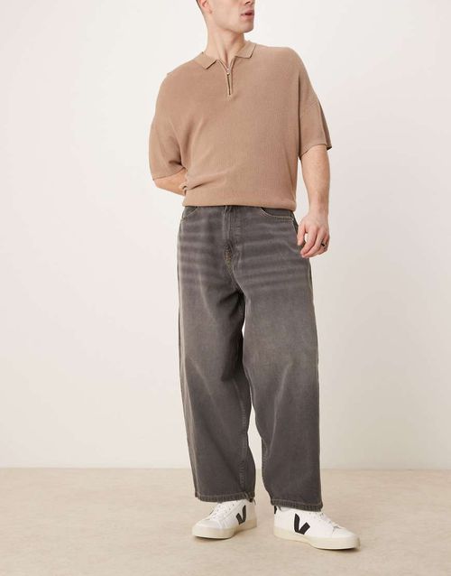 ASOS DESIGN oversized baggy fit jeans in washed black