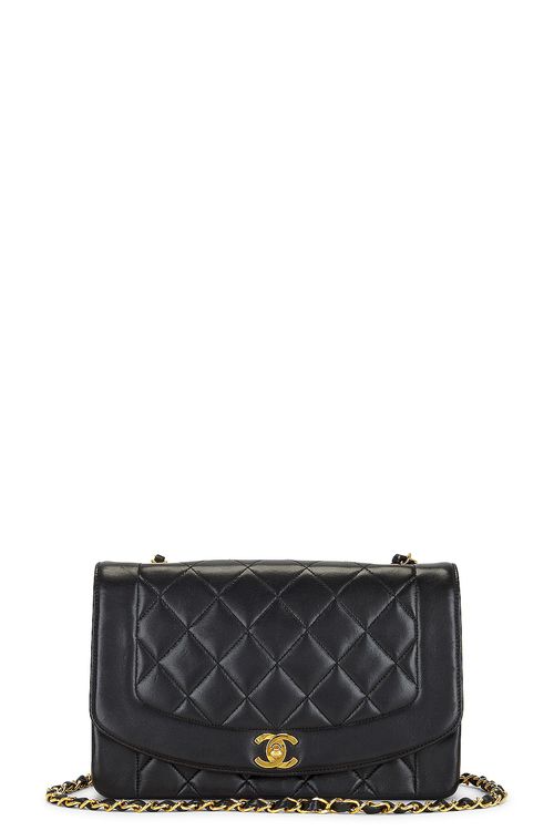 Chanel Chanel Lambskin Diana Flap Bag in Black - Black. a