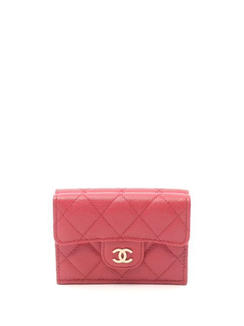 2021 CC diamond-quilted wallet - Pink