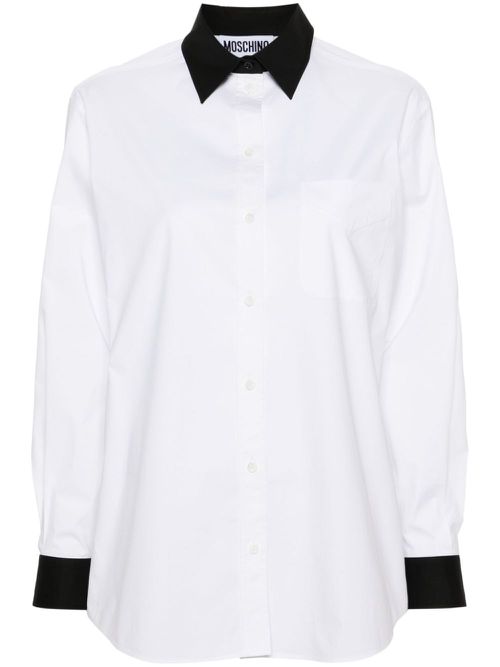 Question Mark-print cotton shirt - White