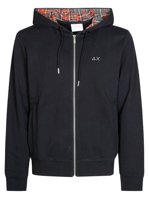 Men's Zip-Up Hoodie with Contrast Fabric