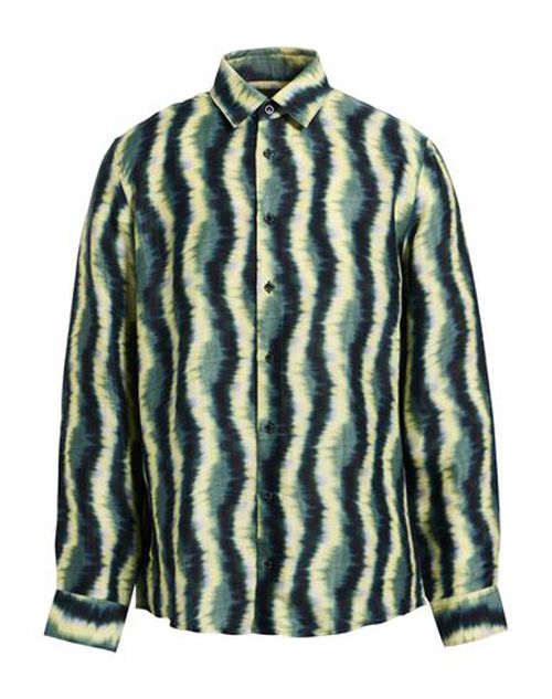 Man Shirt Yellow Size 34 Lyocell, Viscose