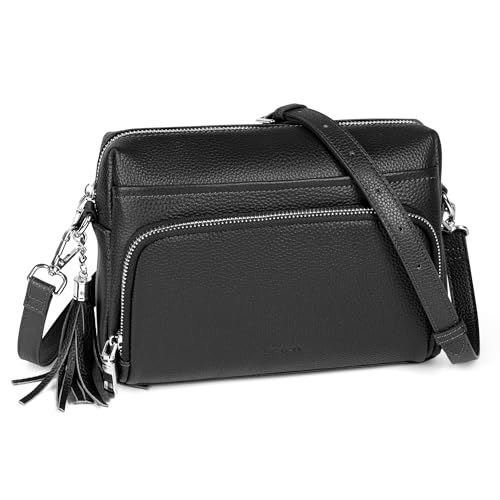 Befen Black Genuine Leather Crossbody Bags for Women
