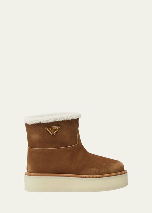 Suede Shearling Cozy Platform Booties