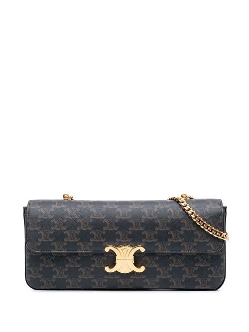 Céline Pre-Owned 2021 Triomphe Coated Canvas Chain shoulder bag - Brown