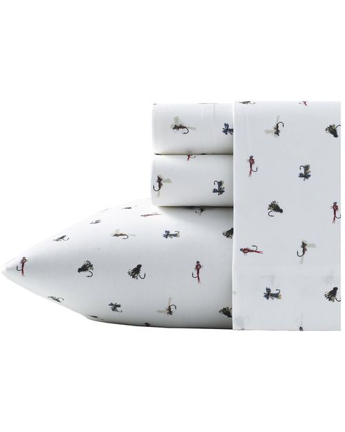 Fishing Flies 3Pc Multi White Sheet Set