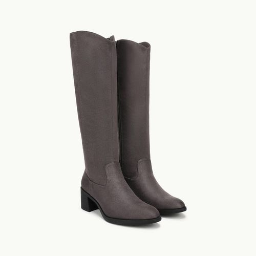 For Joliet Knee High Boot Iron Grey Microfiber