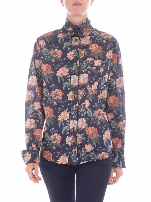 Blue floral printed shirt