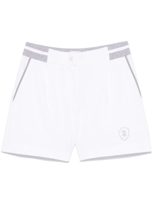 Logo-Patch Track Shorts — White
