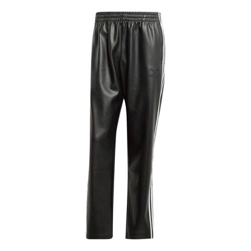 Faux Leather Adicolor 3-Stripes Firebird Track Suit Pants Asia Sizing 'Black'