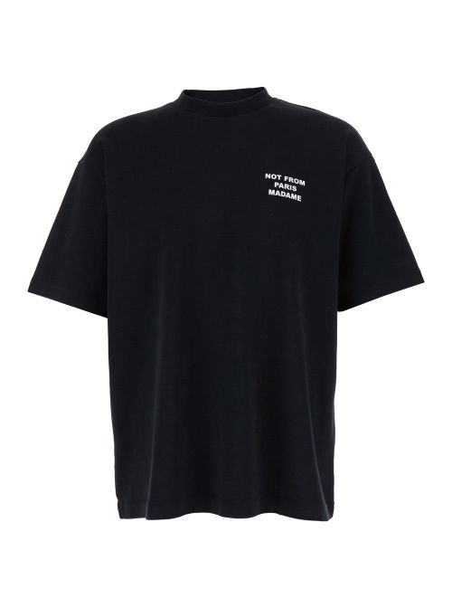 Graphic Print Cotton T-Shirt — Black