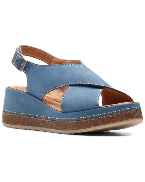 Clarks Kassanda Step Nubuck Wedge Sandal