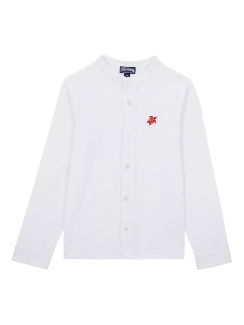 Collarless shirt - White
