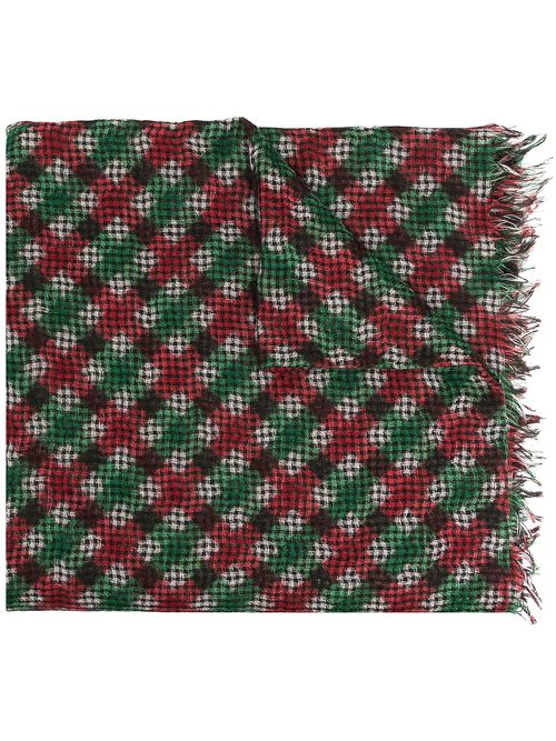 Destin Ginga checked knitted scarf - Green