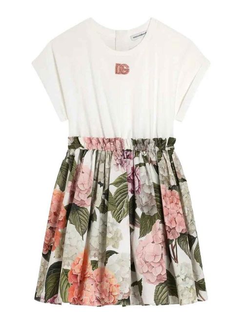 Hydrangea-Print Jersey Dress