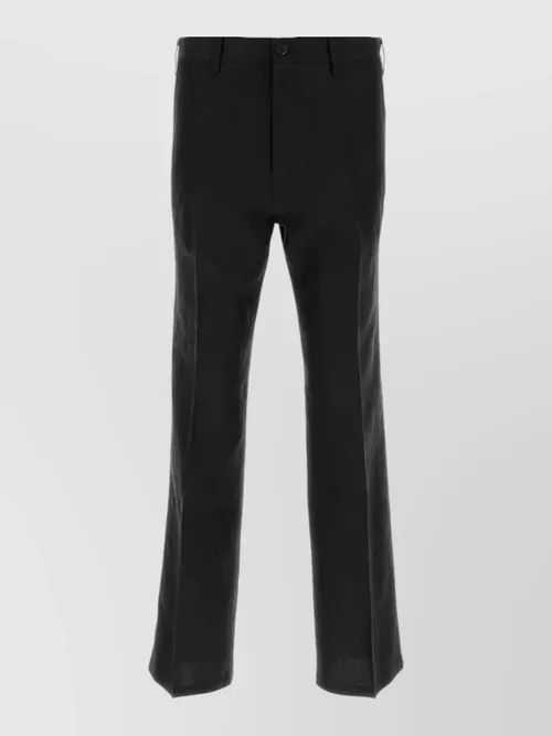 Prada - linen tailored pants belt loops pocket