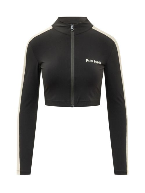 Black Logo Mock Collar Jacket