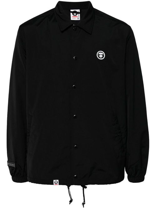 Logo-patch long-sleeved jacket - Black