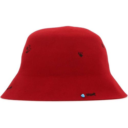 Superduper Red Felt Freya Bucket Hat