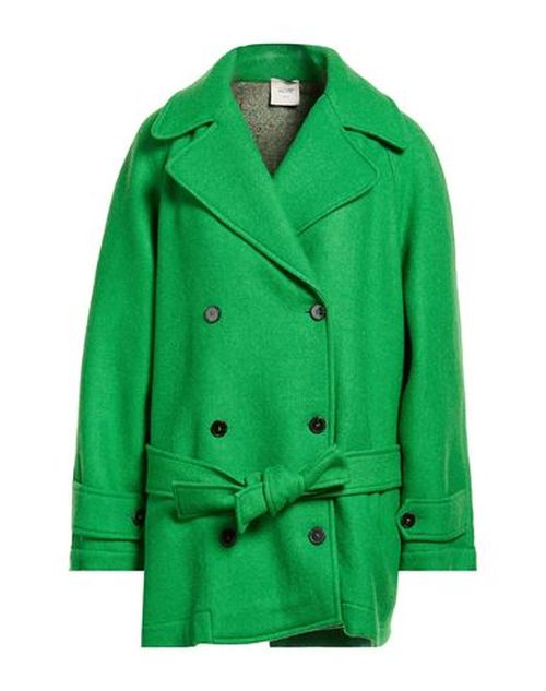 Crème Woman Coat Green Size 2 Virgin Wool, Polyamide