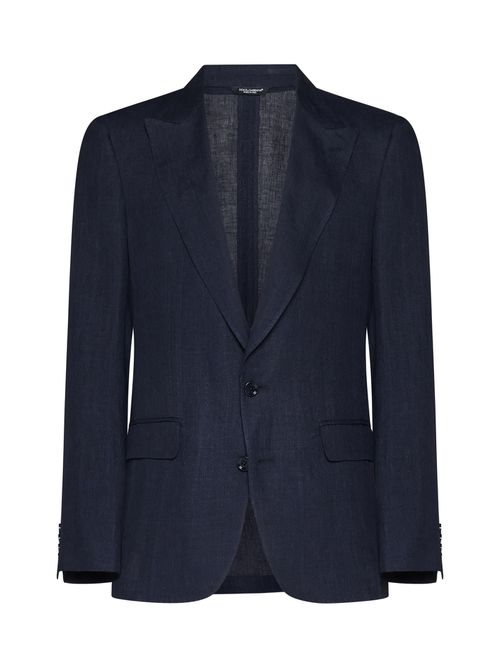 Linen-blend Single-breasted Blazer
