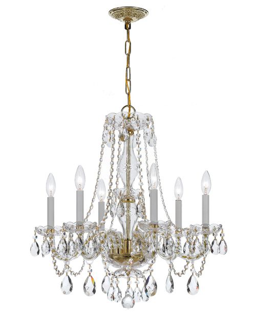 Polished Brass Chandelier from the Traditional Crystal Collection