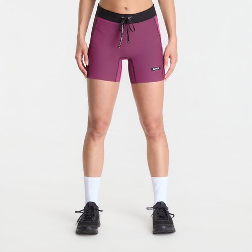 BANDIT Women's Striped Cadence™ 5" Compression Shorts Espresso/ Azalea