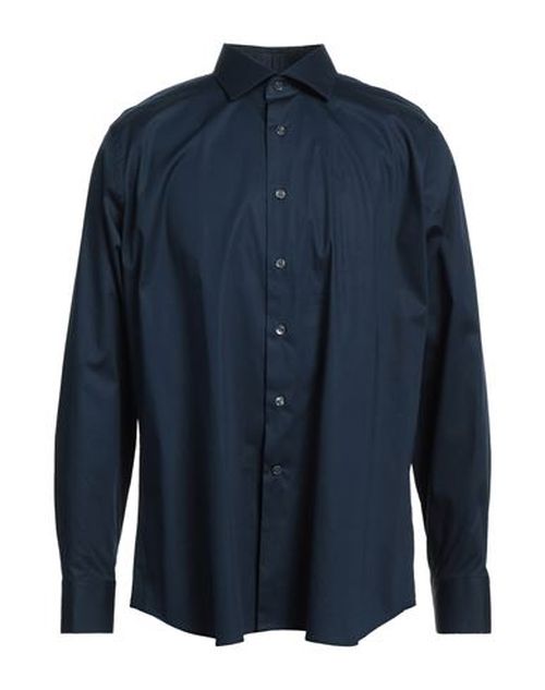 Man Shirt Midnight blue Size 17 ½ Cotton, Polyamide, Elastane