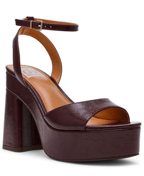 Women's Wizzard Two-Piece Platform Block Heel Dress Sandals - Burgundy Patent