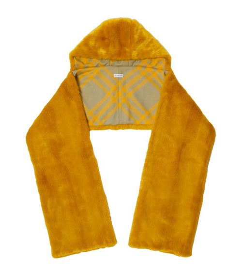 버버리 Faux Fur Hooded Scarf