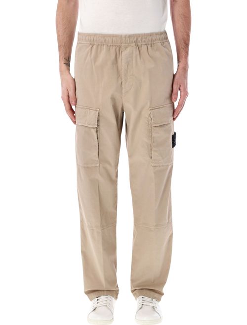 Loose-fit Cargo Trousers with Elasticated Waistband STRETCH ORGANIC COTTON TWILL