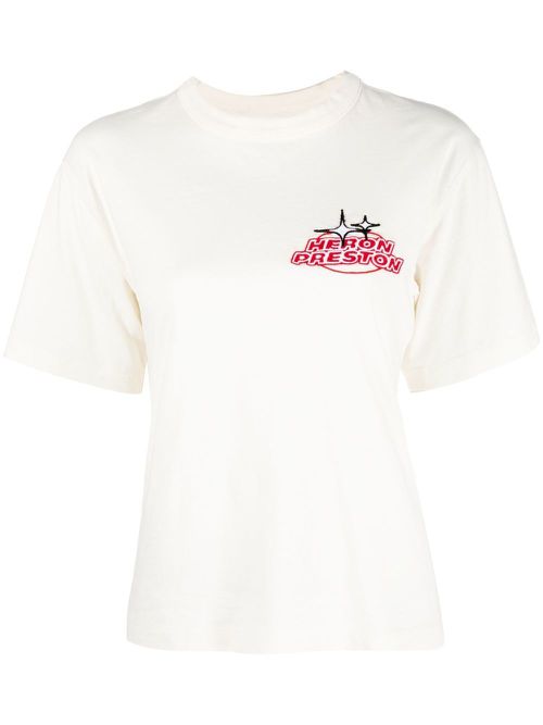 Logo-embroidered short-sleeved T-shirt - White