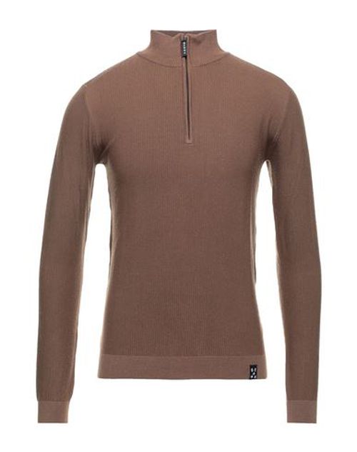 Man Turtleneck Brown Size XXL Viscose, Nylon