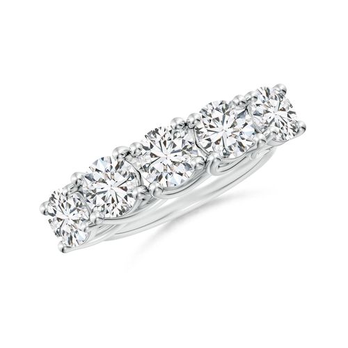 Angara 3.75 Carats Half Eternity Five Stone Diamond Wedding Band in 14K White Gold