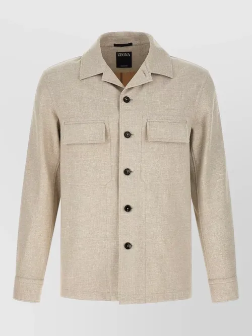 Zegna - crossover overshirt jacket chest pocket