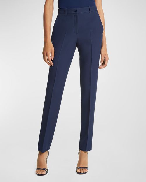 Samantha Double Crepe Sablé Slim-Leg Pants