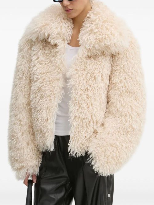 Teddy high-neck jacket - Neutrals