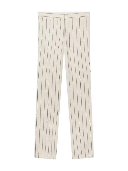 Pinstriped mid-rise straight-leg trousers - Neutrals