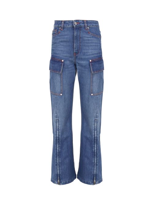 Cargo Retr? Jeans In Cotton Denim