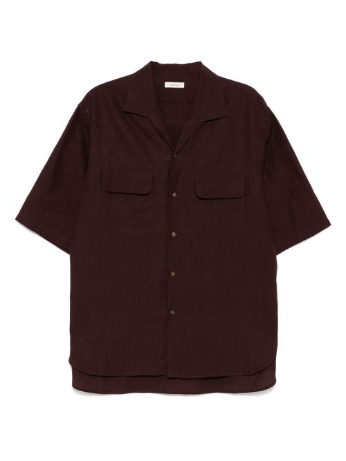 CALMLENCE open-collared shirt - Brown