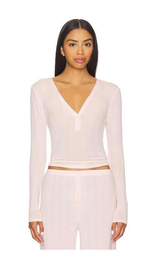 Negative Underwear Whipped Henley in Pink. XS. Also in L, M, S, XL/1X
