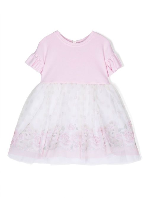 Floral-print full-skirt dress - Pink